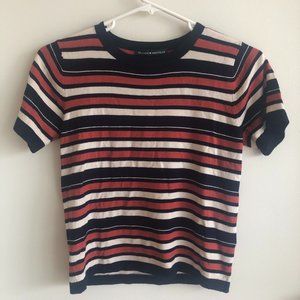 Brandy Melville Striped Knit Multicolor Ringer Tee